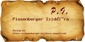 Pissenberger Izidóra névjegykártya